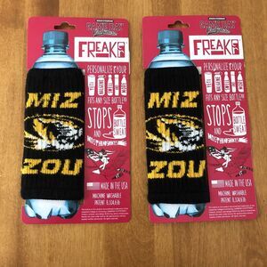 Missouri Tigers Koozie Set of 2 Freaker Bottle Knit MO Mizzou NEW
